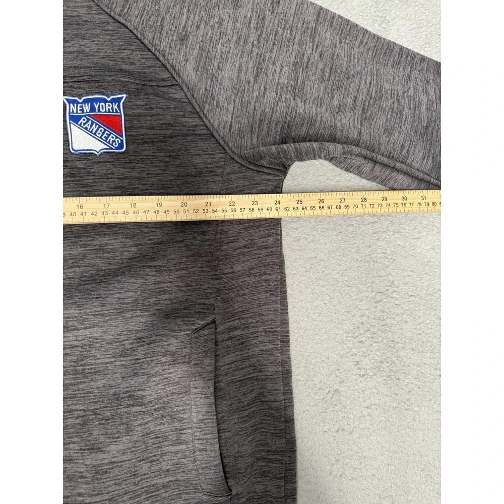 GIII New York Rangers NHL Pro Authentics Sweatshirt Men XL Heather Gray Full Zip
